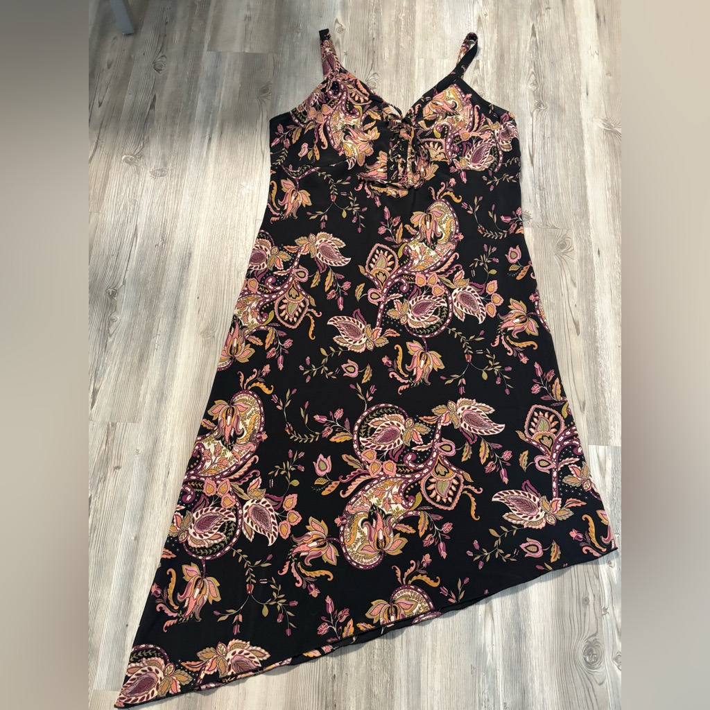 Mlle Gabrielle Black And Pink Asymmetrical Dress